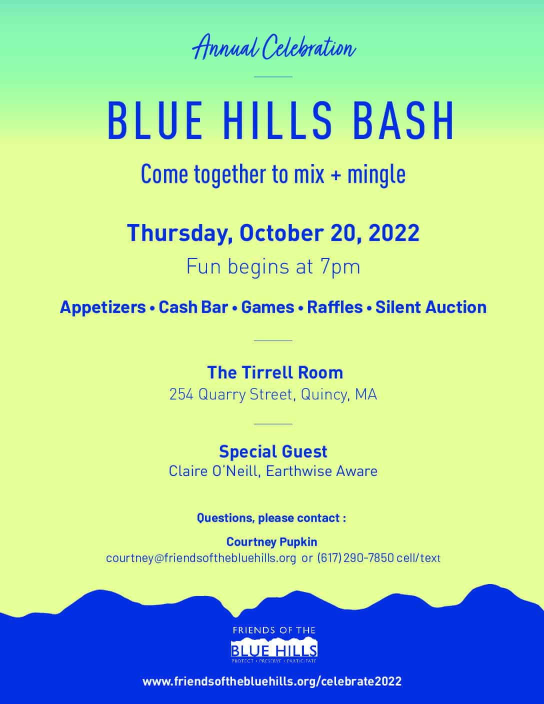 Save the Date: Blue Hills Bash!